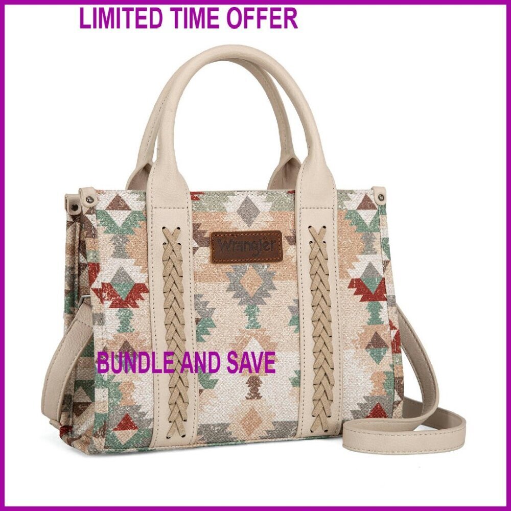 Boho Tote Bag with Adjustable Strap, Zippered Compartments, 10.5x8.5x4.7